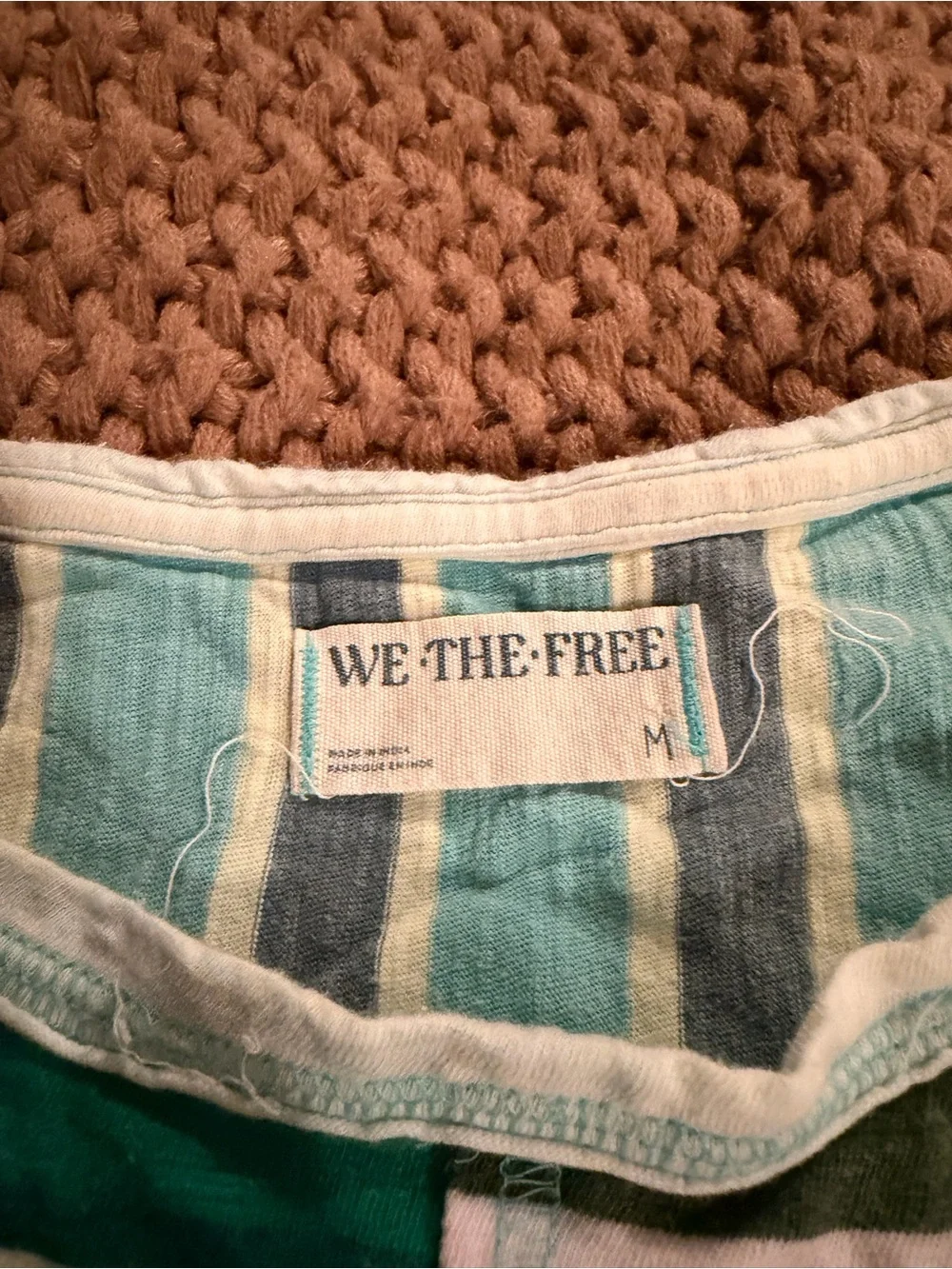 Free People Get Real Tee in Green and Blue
